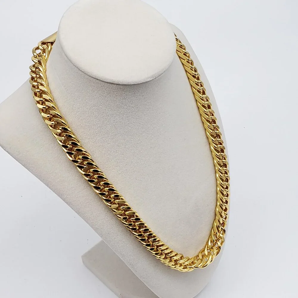Authentic Louis Vuitton Gold Lock w/Unbranded 18k cuban Gold Plated Chain 011426 - Picture 2 of 10